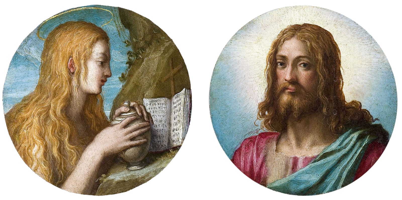 Ecole Florentine fin XVIème, Jésus et Marie Madeleine Double face