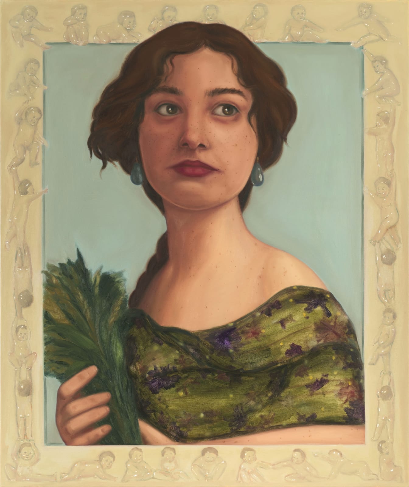 Nada Elkalaawy, Figure with Barley, 2022