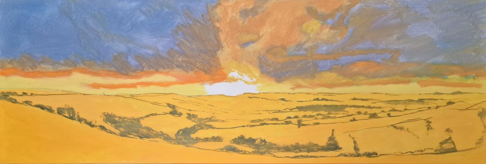 Kit Glaisyer, Glowing Orange Eggardon Hill (study)
