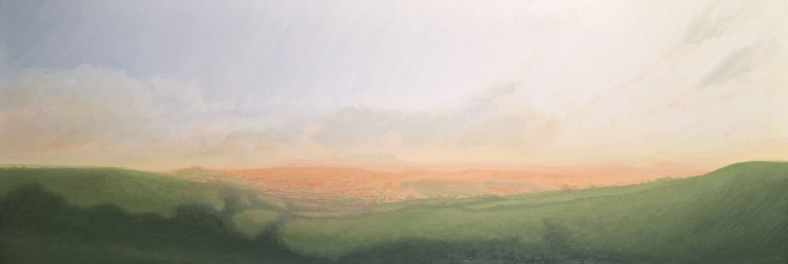 Kit Glaisyer, Misty Summer on Eggardon Hill 180x60cm