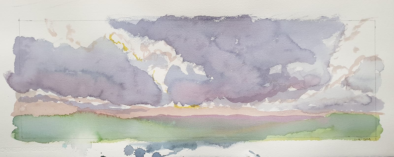Kit Glaisyer, Purple Clouds over Eggardon Hill, 2022