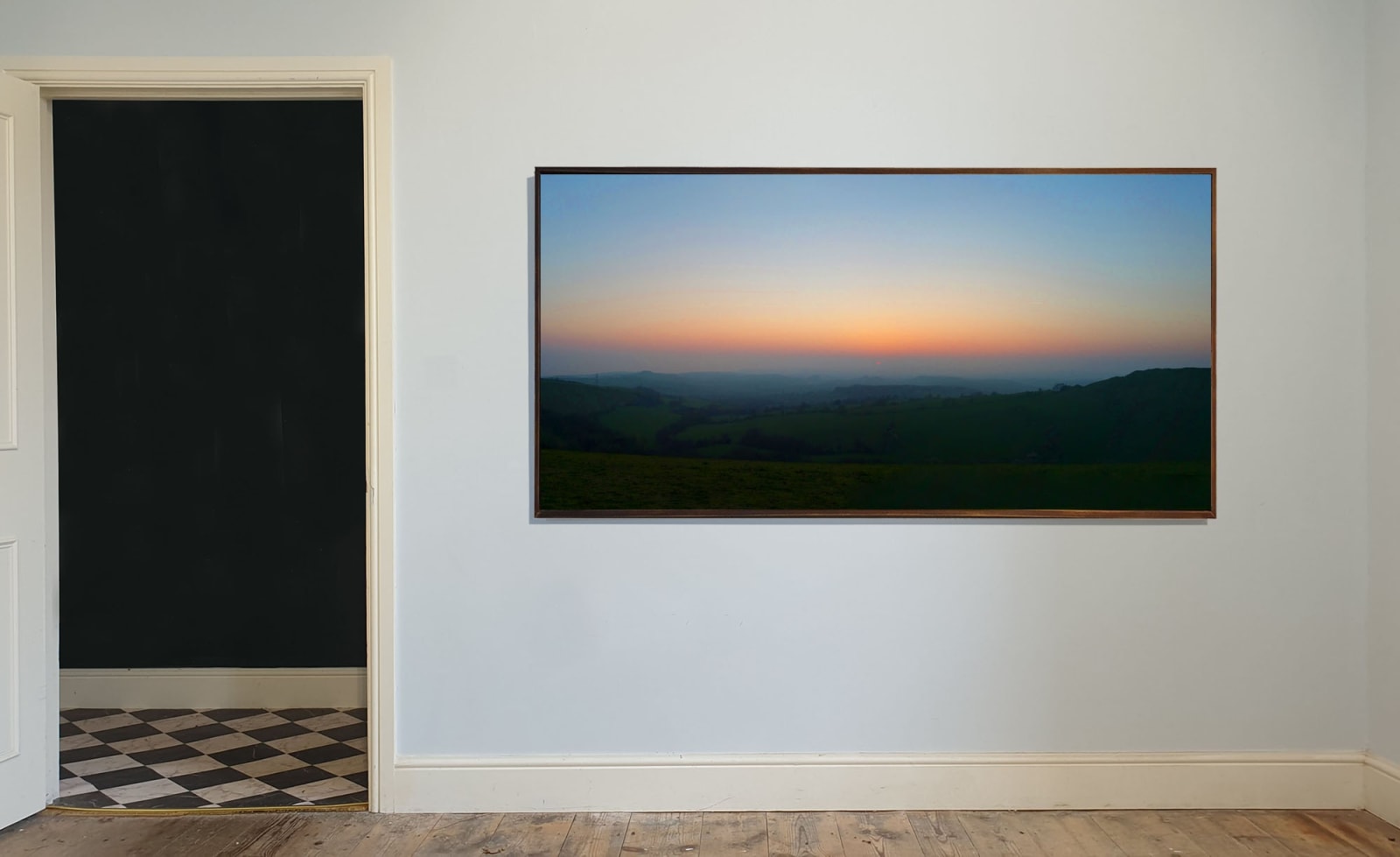 Kit Glaisyer, Proposal: A long sunset over Eggardon Hill 6x3 foot (study)