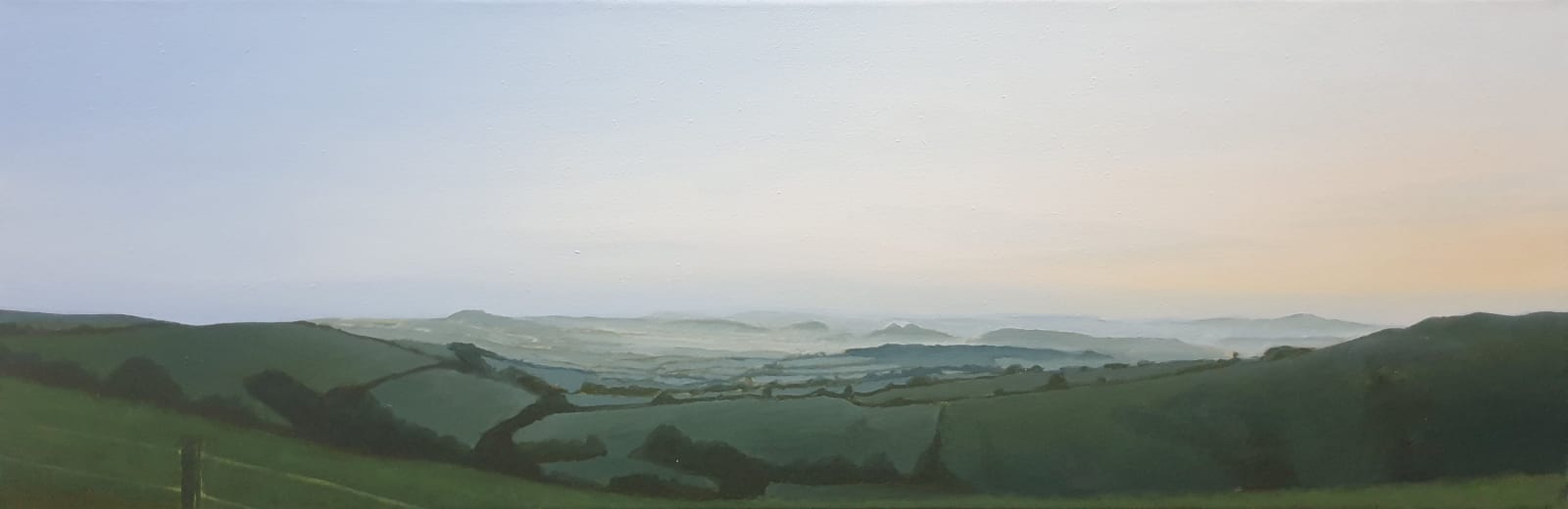 Kit Glaisyer, Gentle blue evening on Eggardon Hill 90x30cm