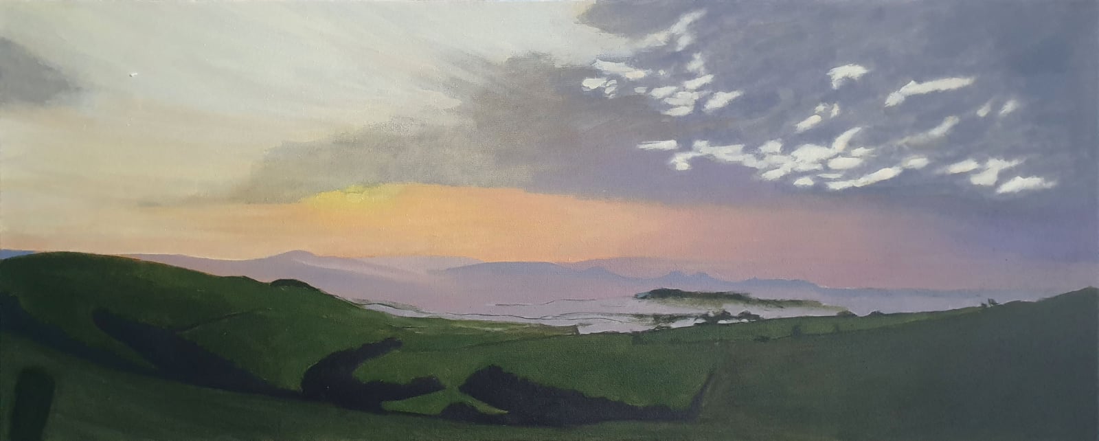 Kit Glaisyer, Peach sunset over Eggardon Hill, West Dorset