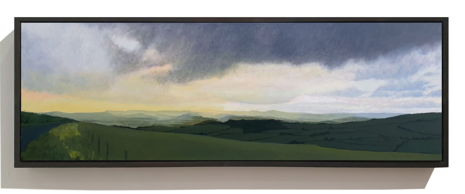 Kit Glaisyer, Storms passing over Eggardon Hill 90x30cm