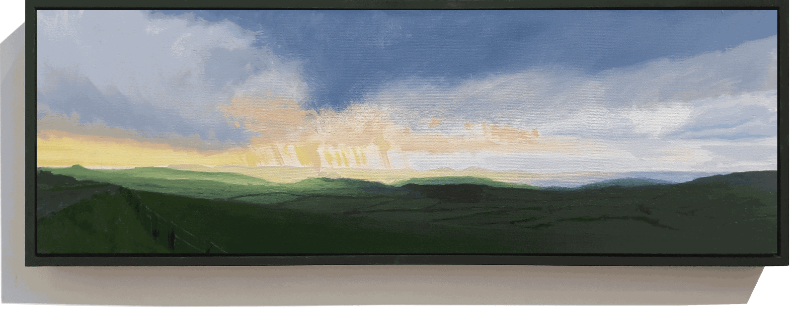 Kit Glaisyer, Storms passing over Eggardon Hill 90x30cm
