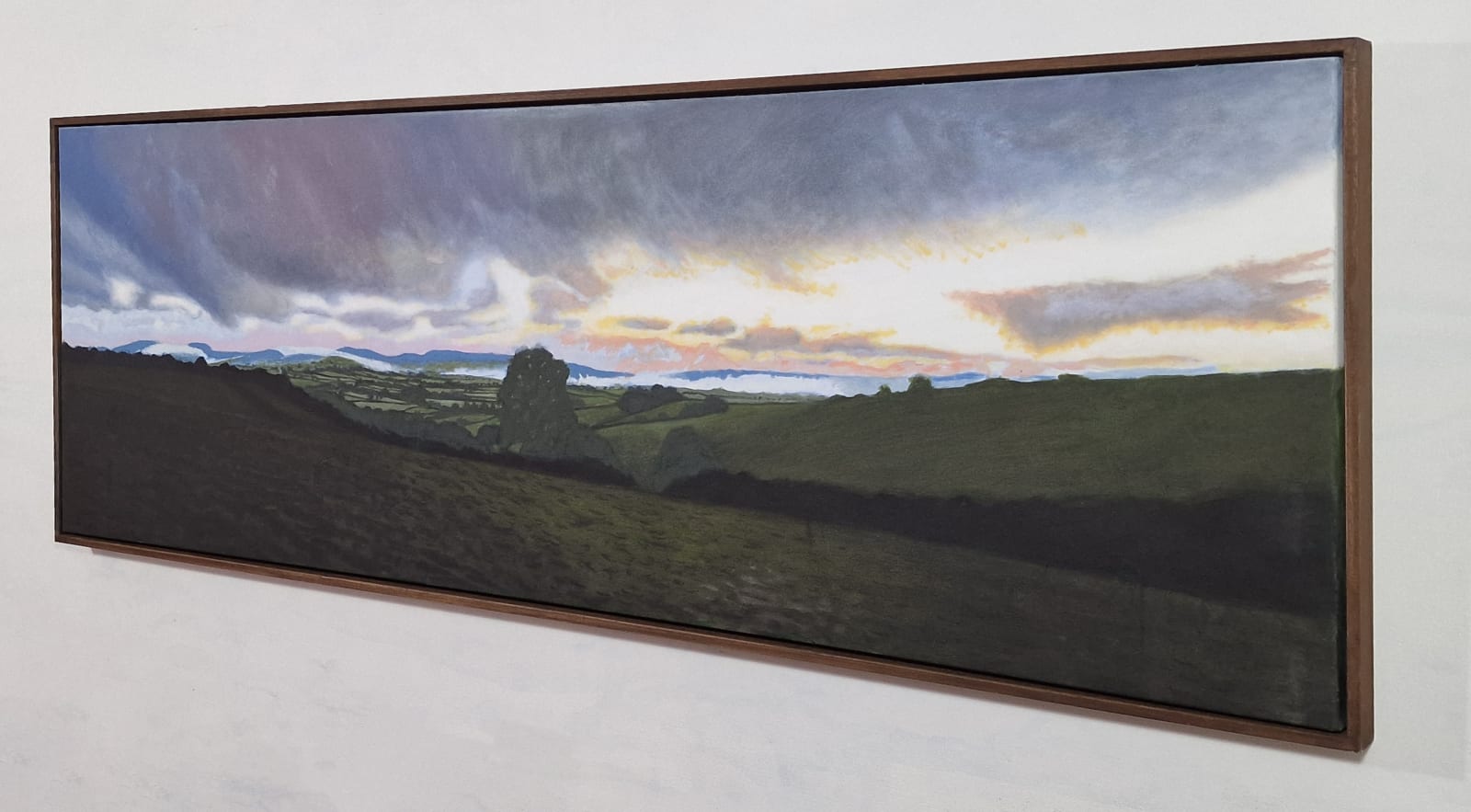Kit Glaisyer, Clouds hug the hills over North Bowood 180x60cm