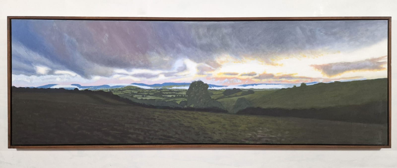 Kit Glaisyer, Clouds hug the hills over North Bowood 180x60cm