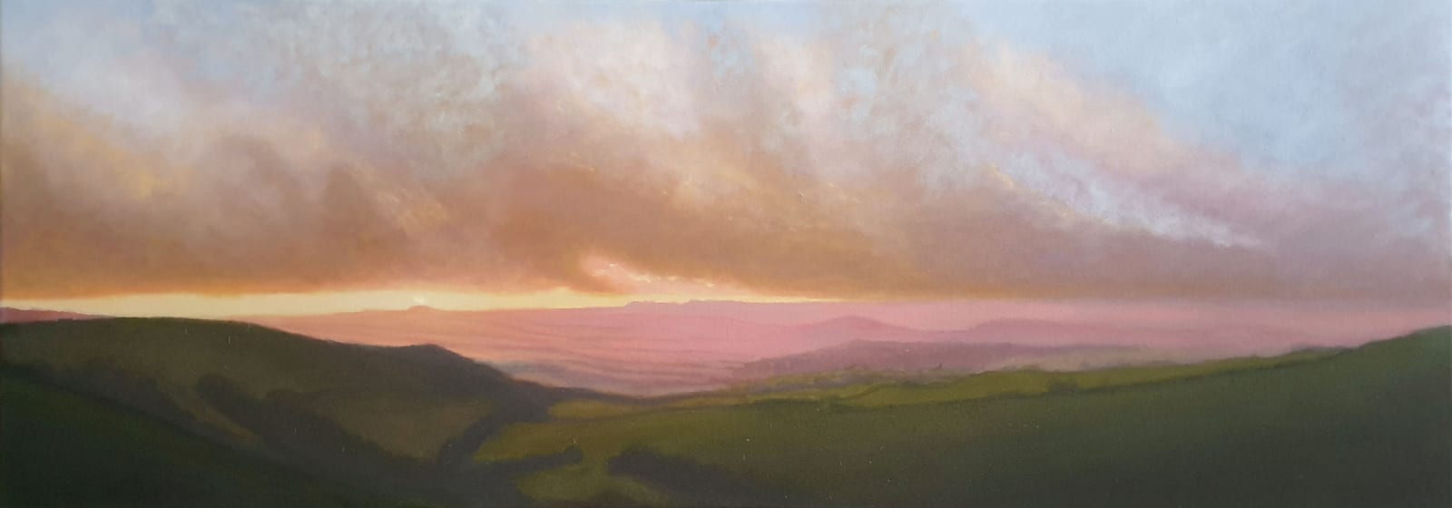 Kit Glaisyer, Proposal: Golden Clouds over Eggardon Hill 150x50cm v.2