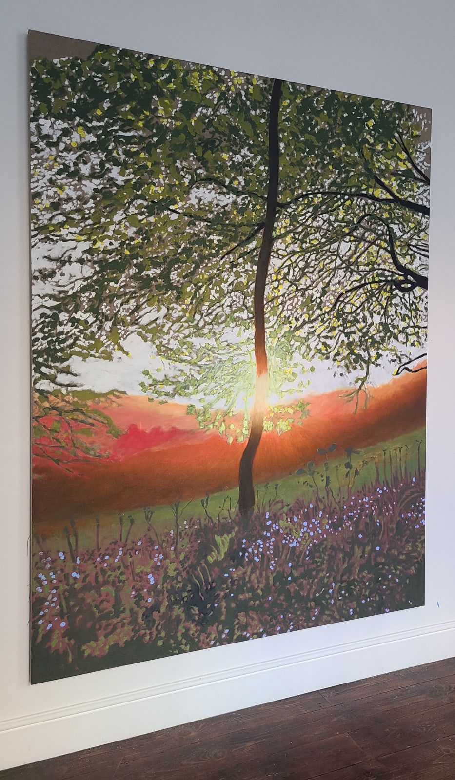 Kit Glaisyer, A young tree on Lewesdon Tree 200 x 150 cm