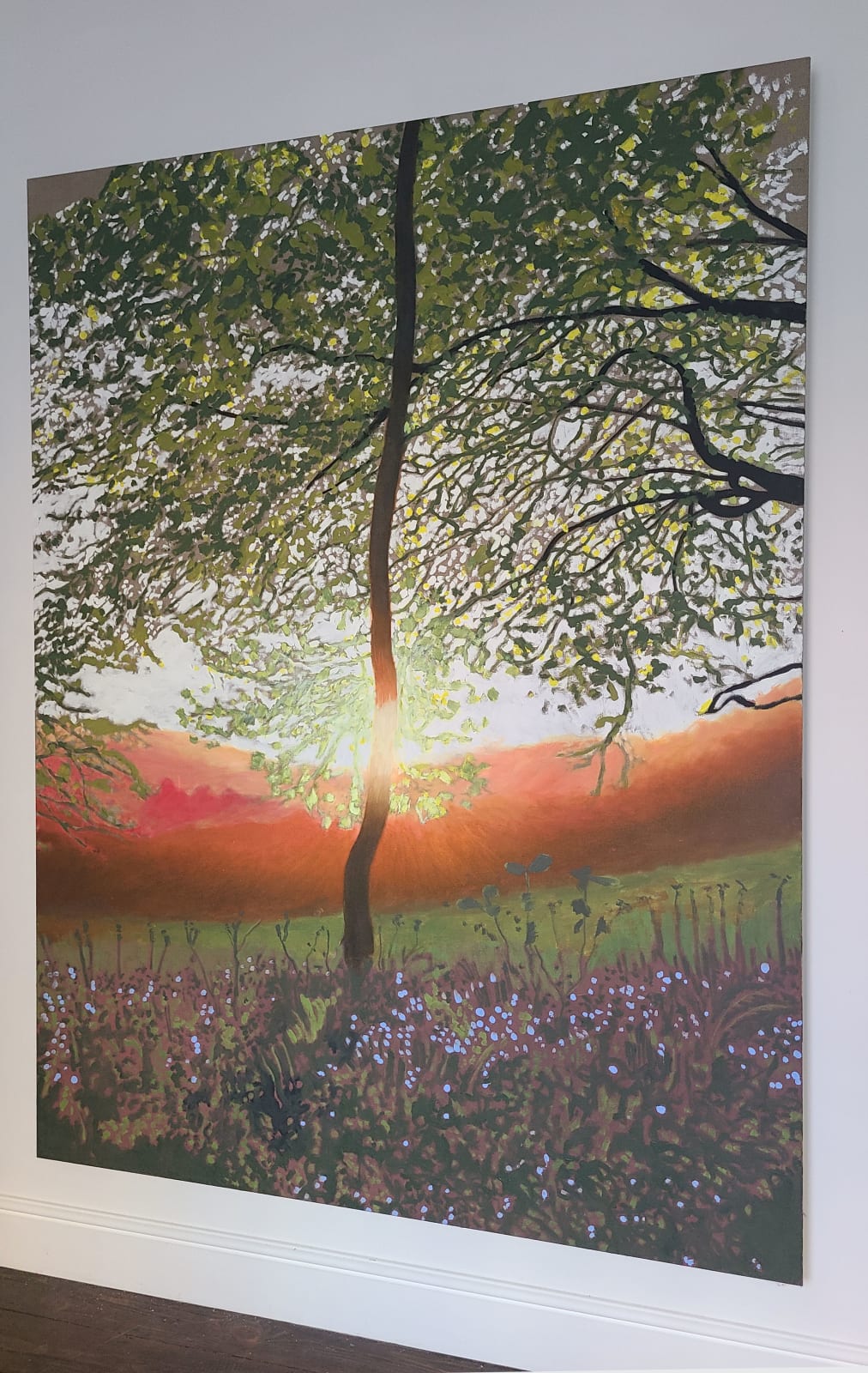 Kit Glaisyer, A young tree on Lewesdon Tree 200 x 150 cm