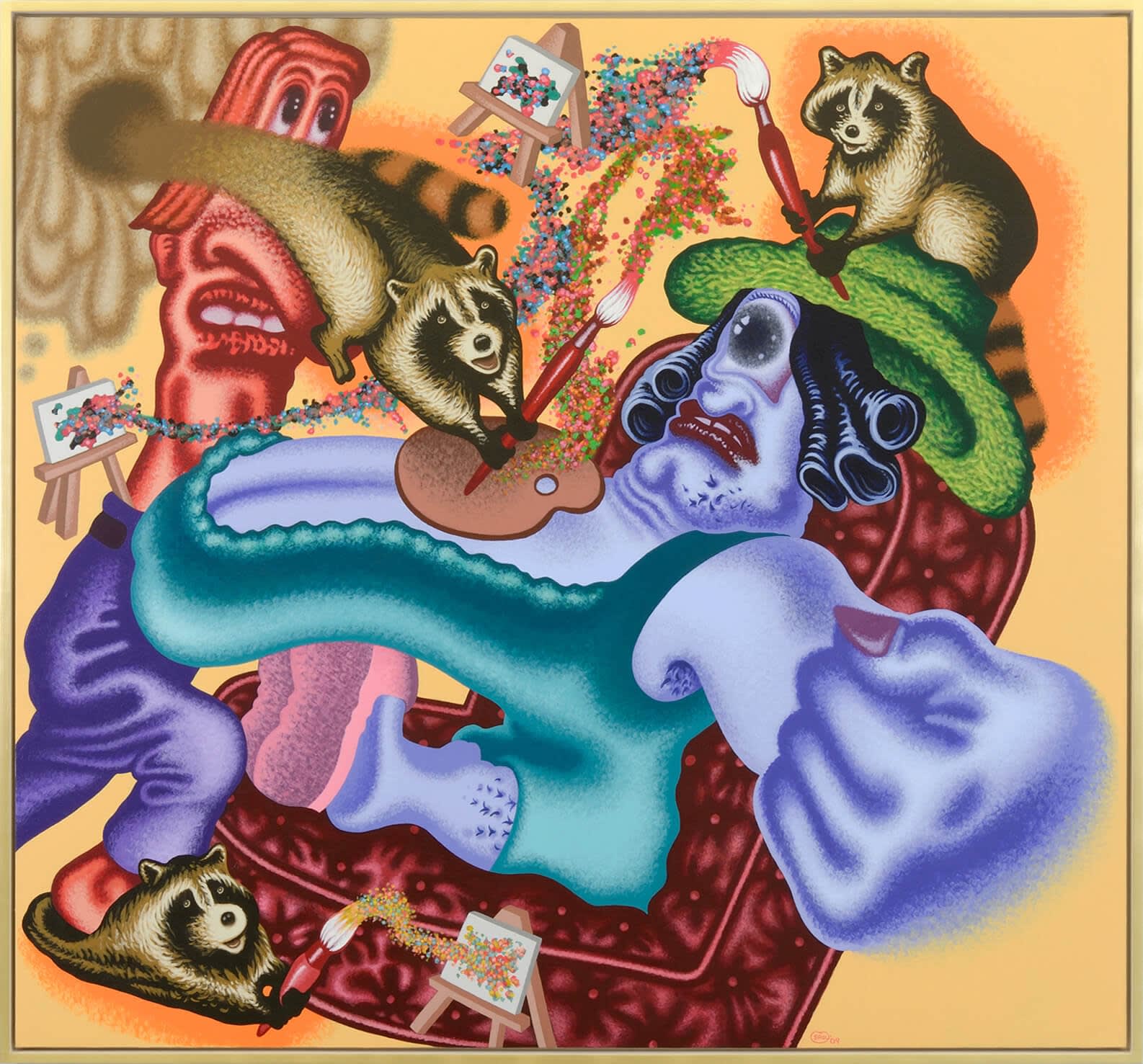 Peter Saul, Raccoon Artist Surprises the Art World, 2009