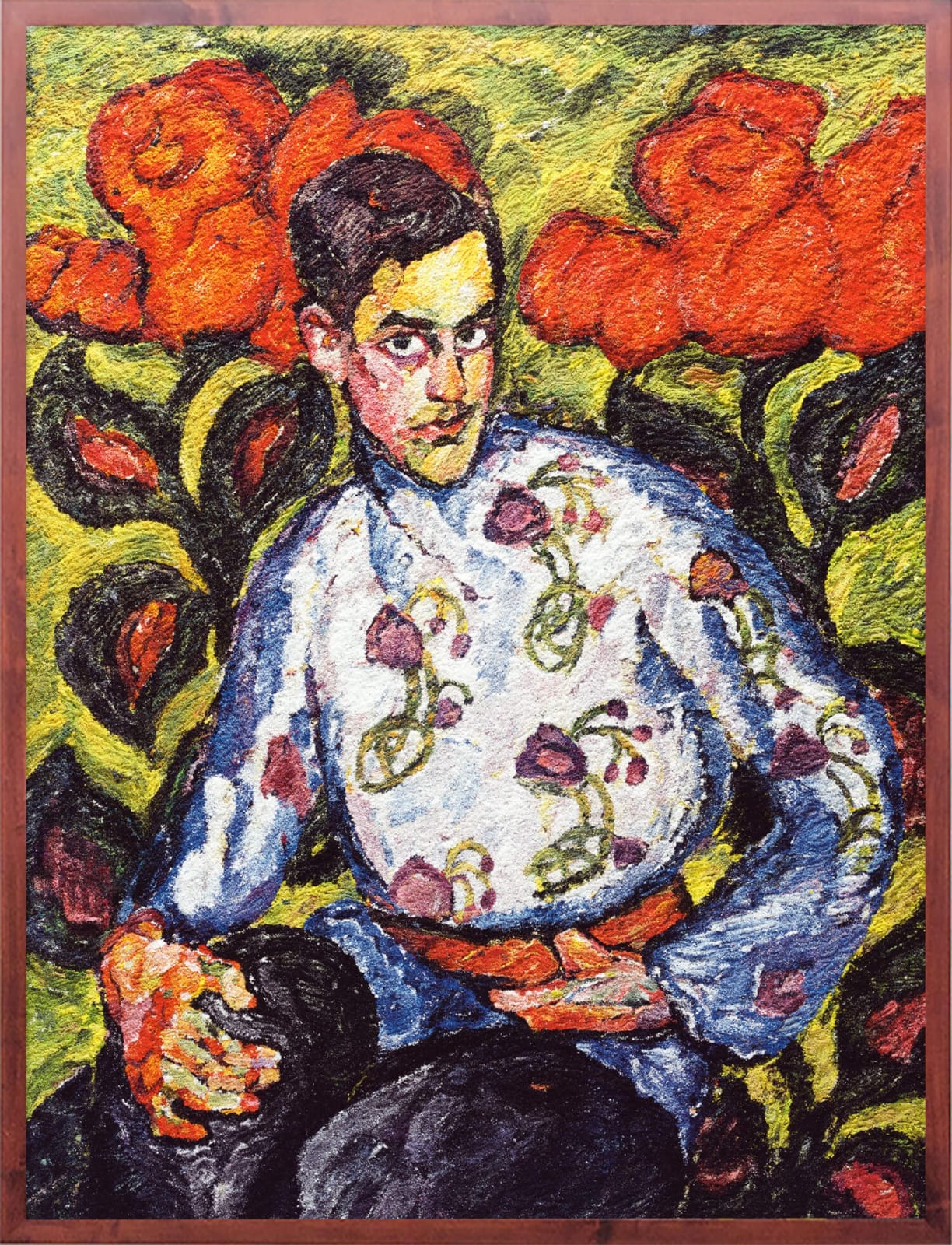 Vik Muniz, Portrait of a boy in painted shirt, after Ilya Mashkov, 2007