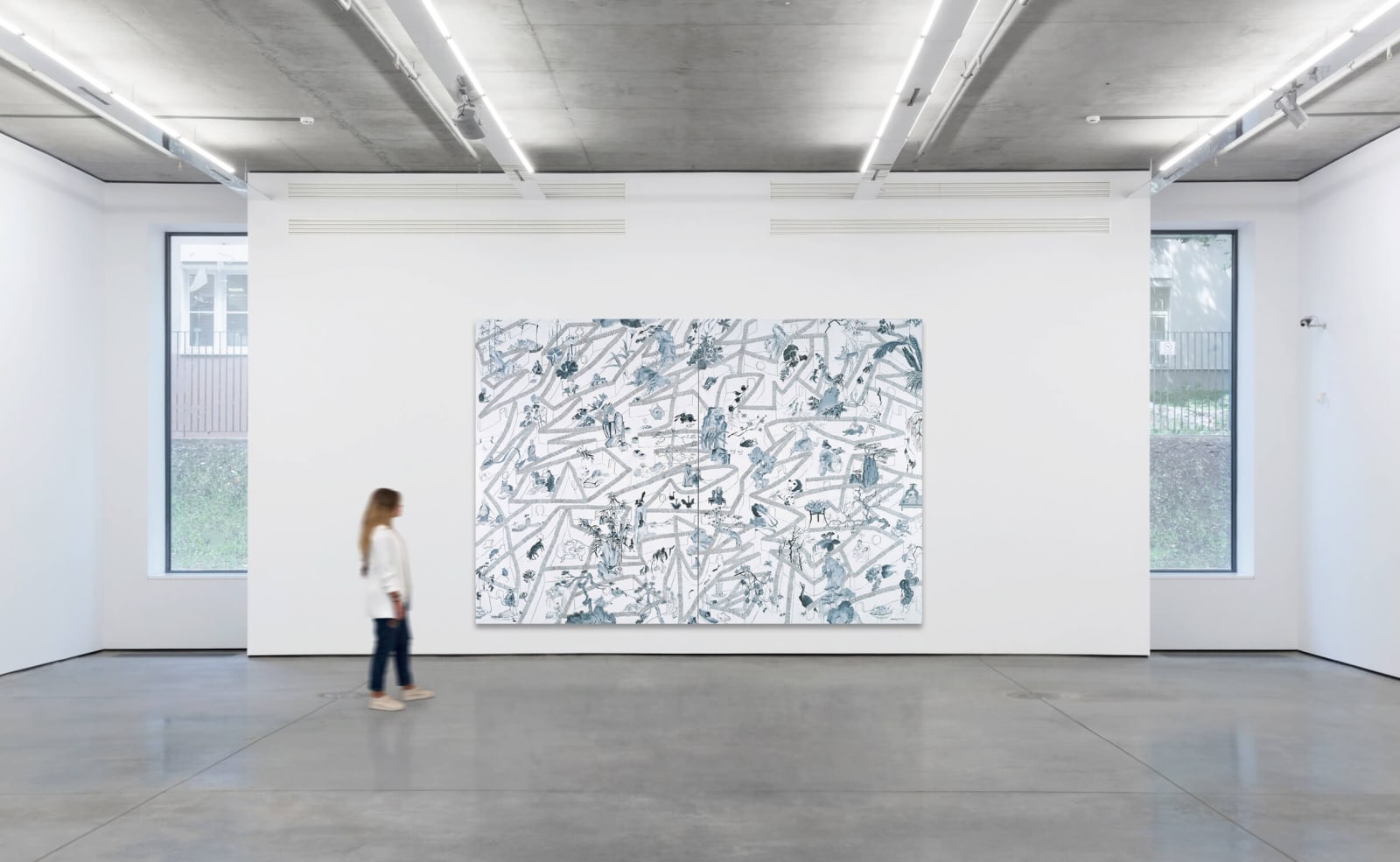 Yue Minjun, Maze Looking for Chinese Art-2, 2008