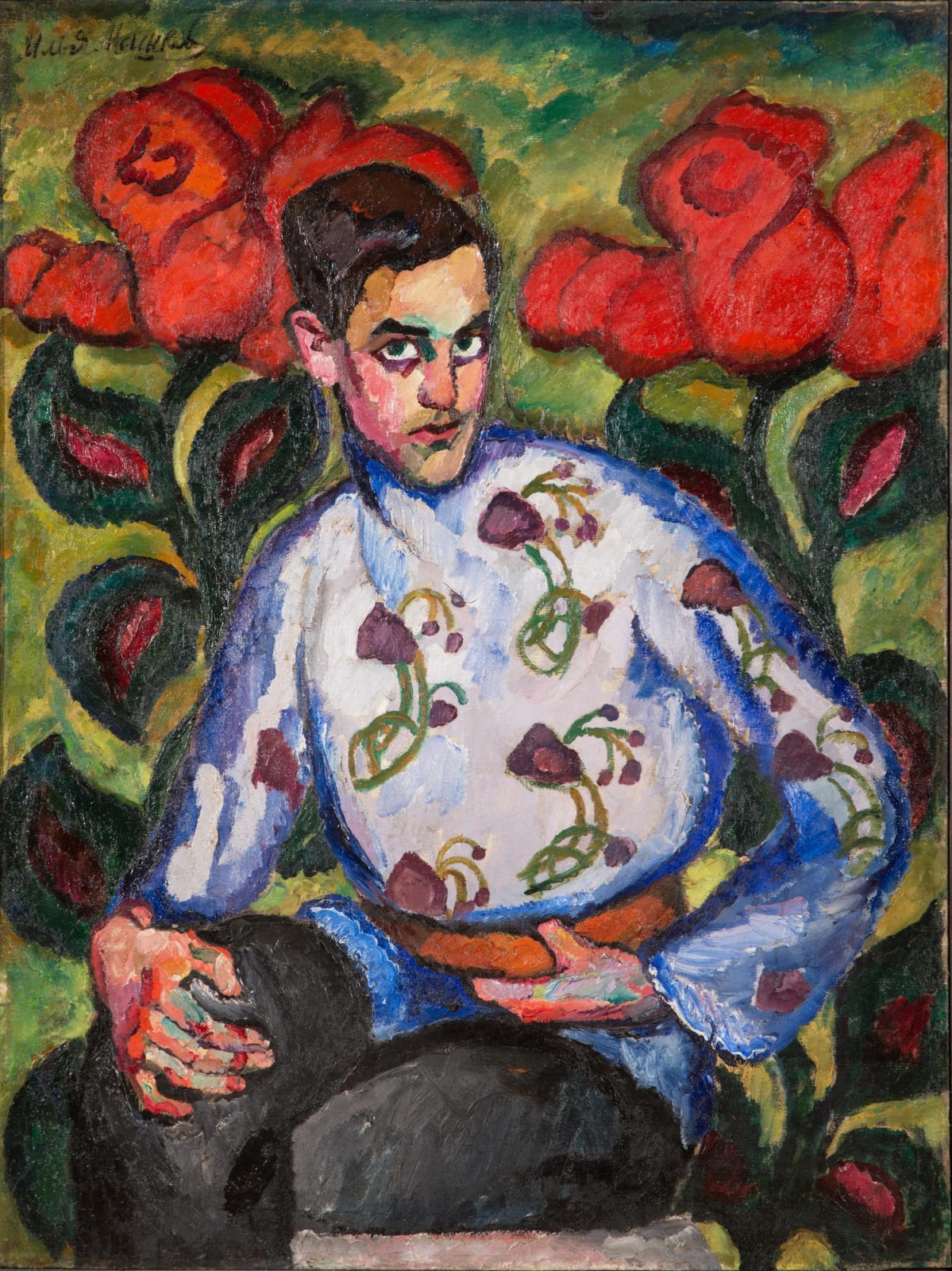 Vik Muniz, Portrait of a boy in painted shirt, after Ilya Mashkov, 2007