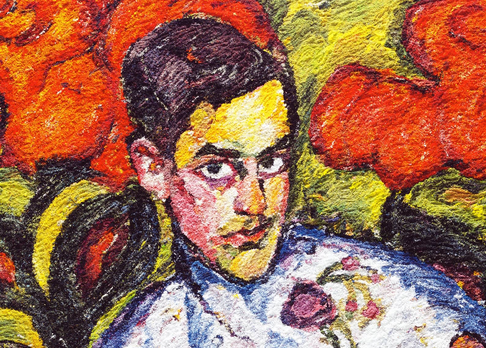 Vik Muniz, Portrait of a boy in painted shirt, after Ilya Mashkov, 2007