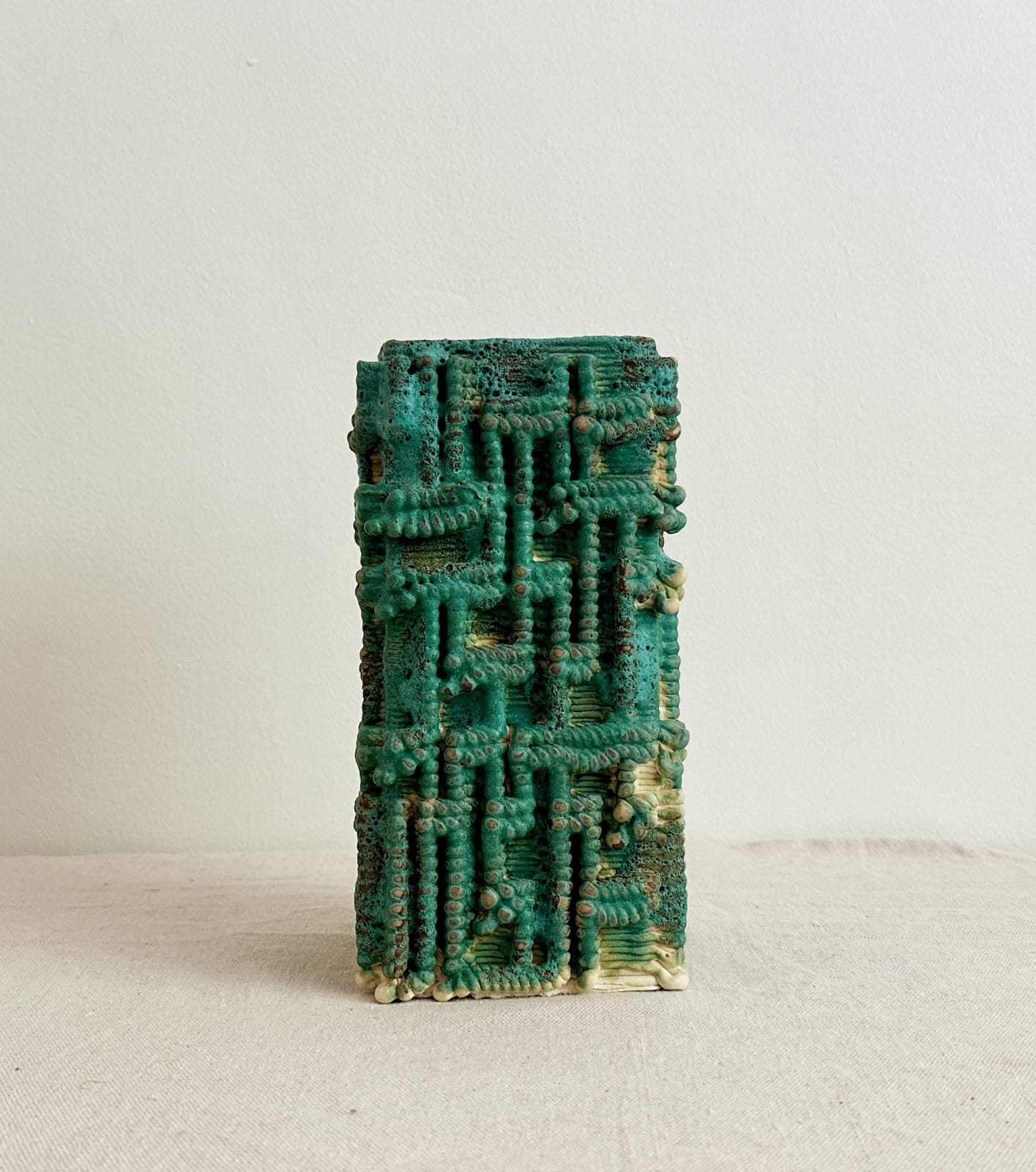 Forever Tetris: Jade Cong, 2024 3D printed 3mm porcelain and glaze 12 x 8 x 8in (RL003)