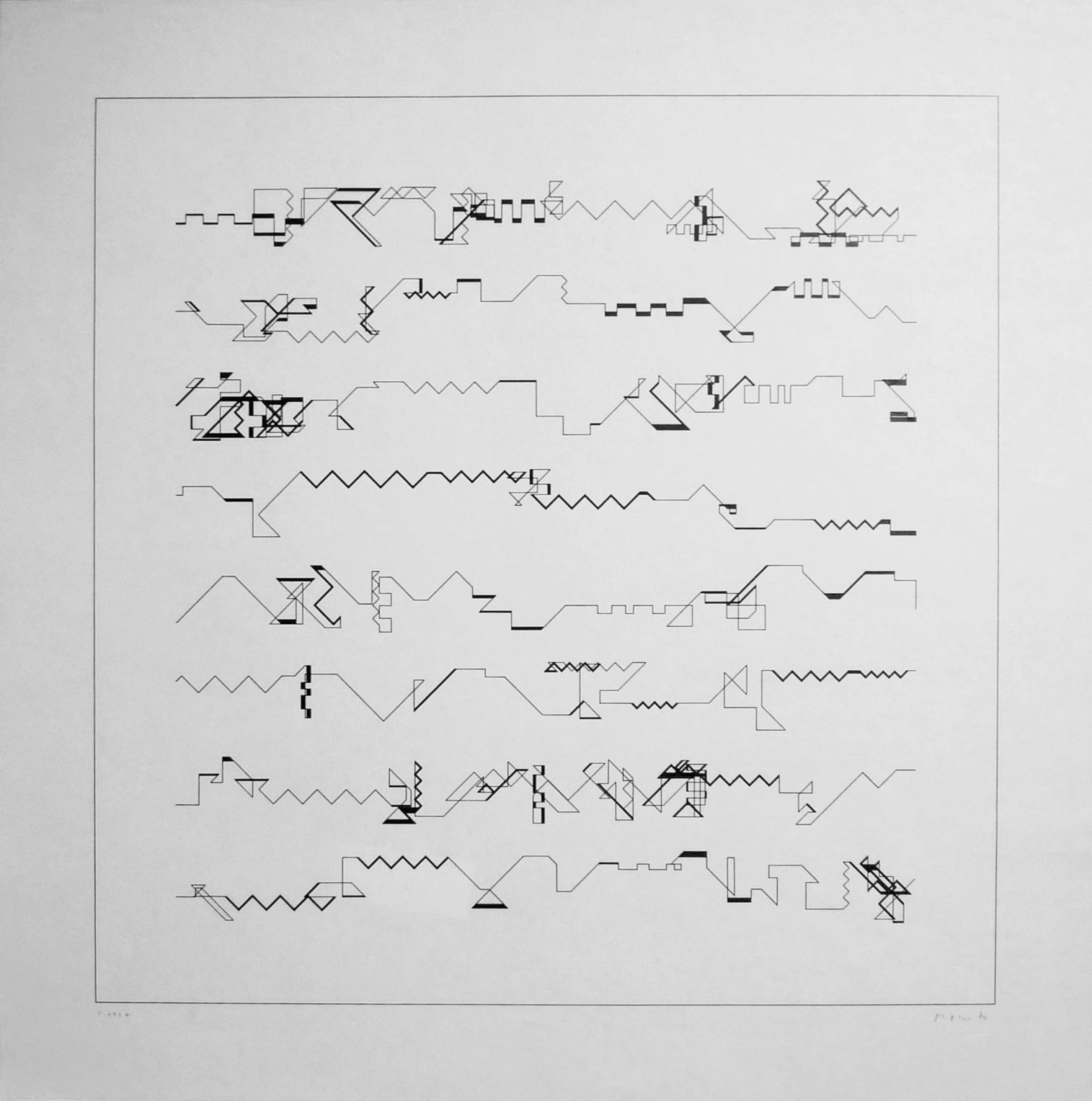 Manfred Mohr, P-021, Band Structure, 1970