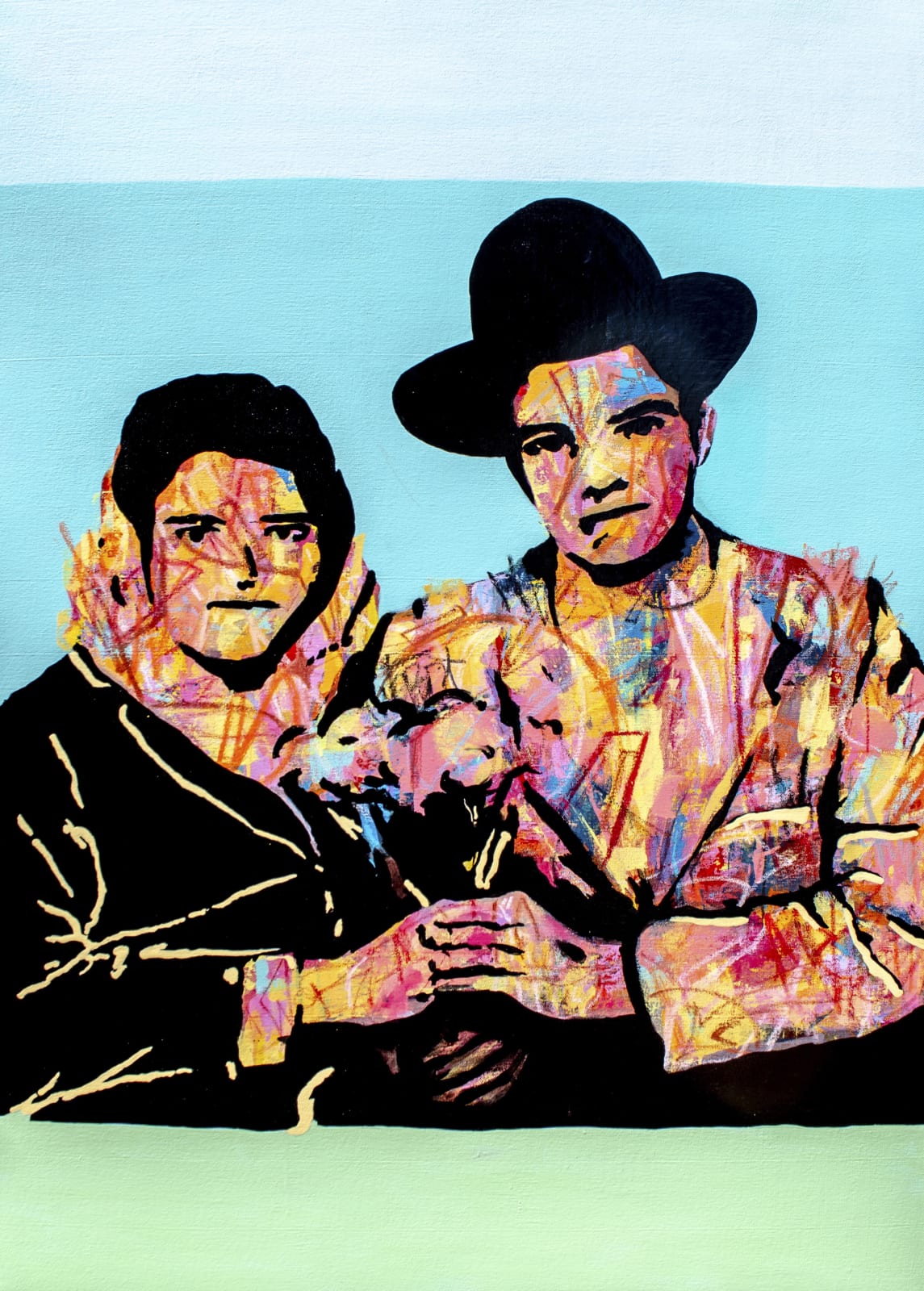 Santiago Castro, The suicidal lovers (green), 2020