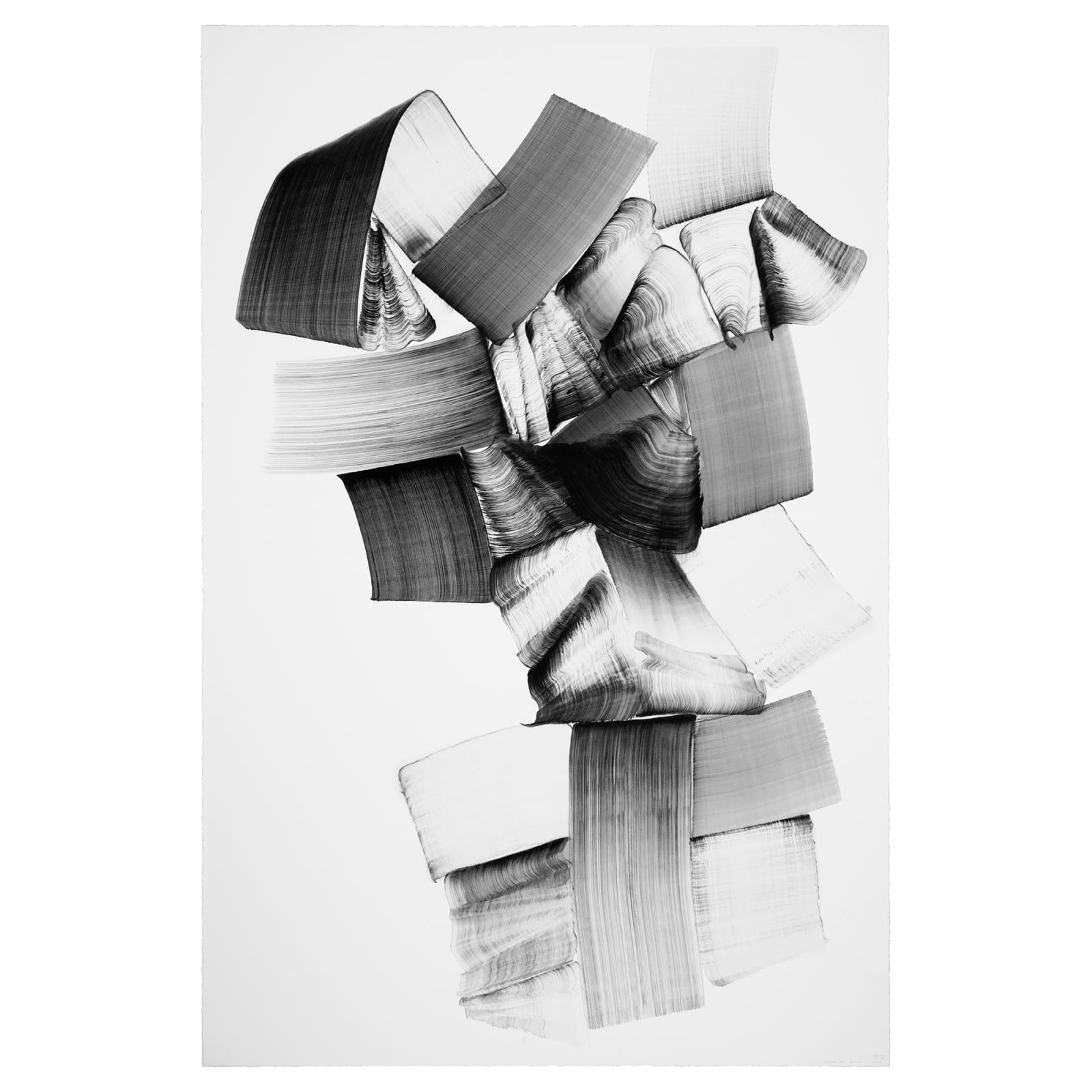 Lee Bae Brushstroke-au1 2025 Charcoal Ink on Paper 260 x 170 cm