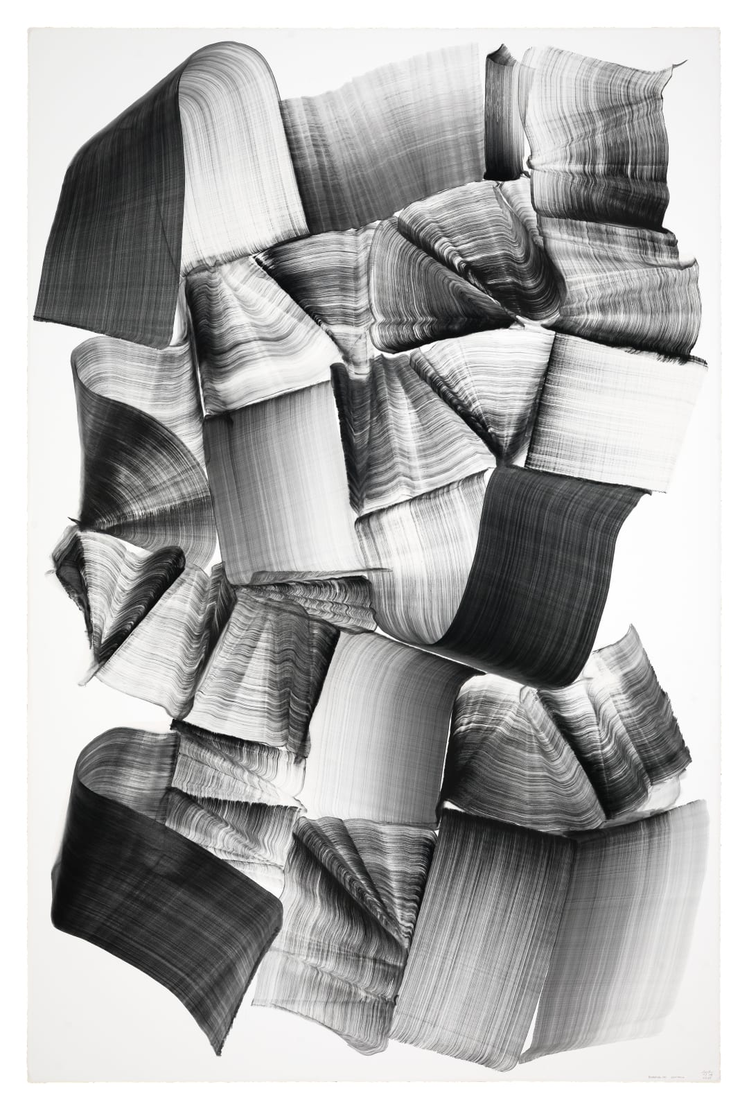 Lee Bae Brushstroke-D11 2025 Charcoal ink on paper 260 x 170 cm
