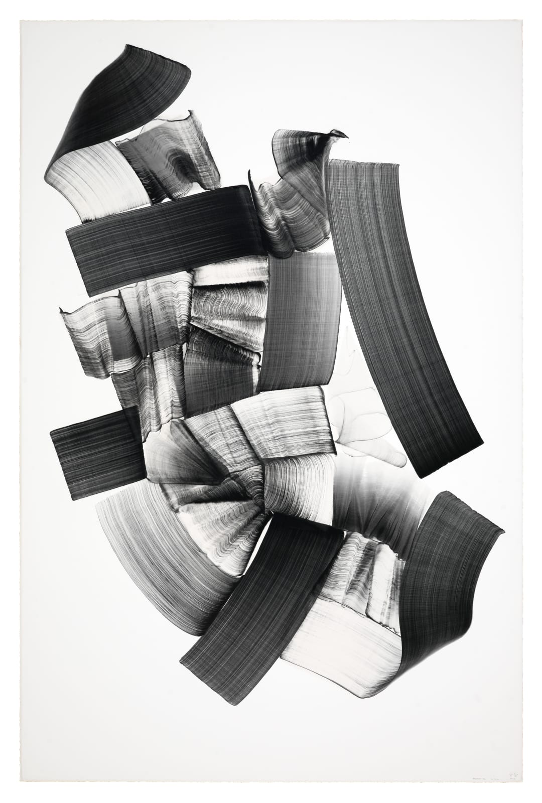 Lee Bae Brushstroke-D20 2025 Charcoal ink on paper 260 x 170 cm