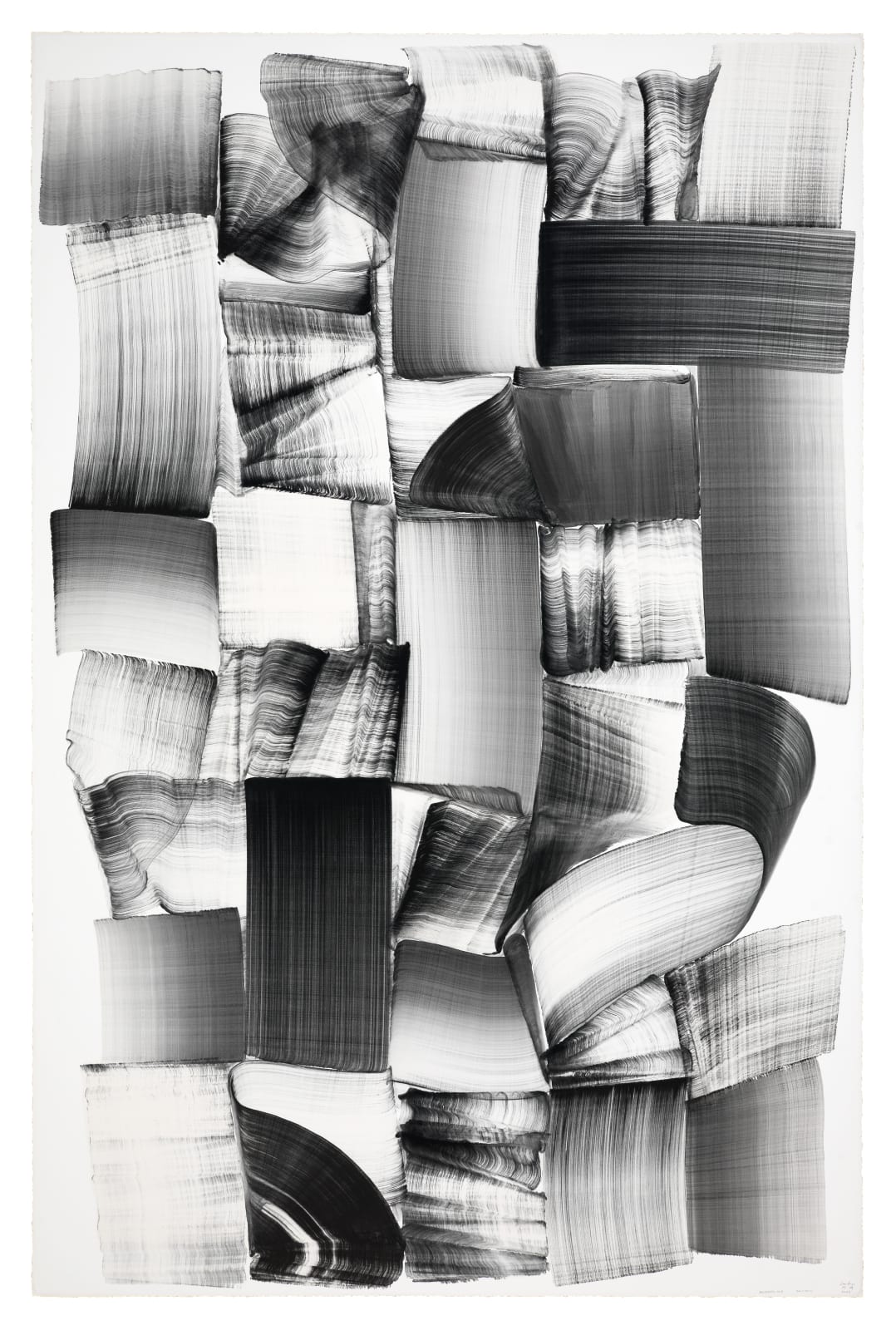 Lee Bae Brushstroke-No4 2025 Charcoal ink on paper 260 x 170 cm