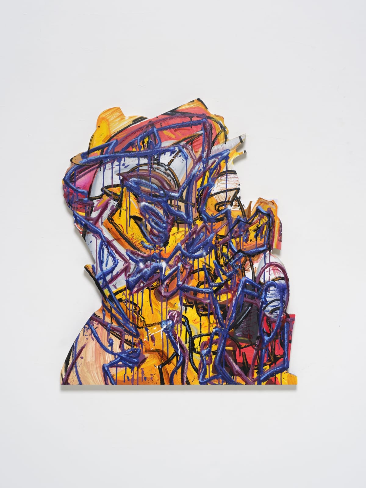 콰지모둠 Quasimodoom, spray paint and oil on wood, 88x72.7cm, 2024