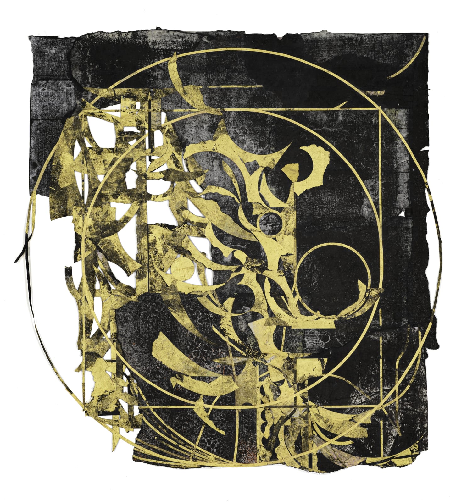 노지 밀식 露地 密植 16, 먹, 과슈, 아크릴, 종이 콜라쥬 ink, gouache, acrylic and paper collages, 106x98cm, 2025