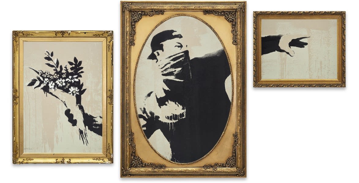 Banksy, Flower Thrower Triptych, 2019