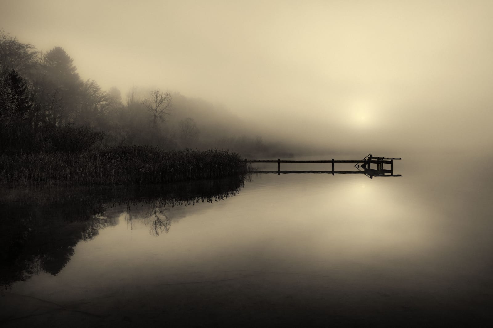 Steg im Nebel
