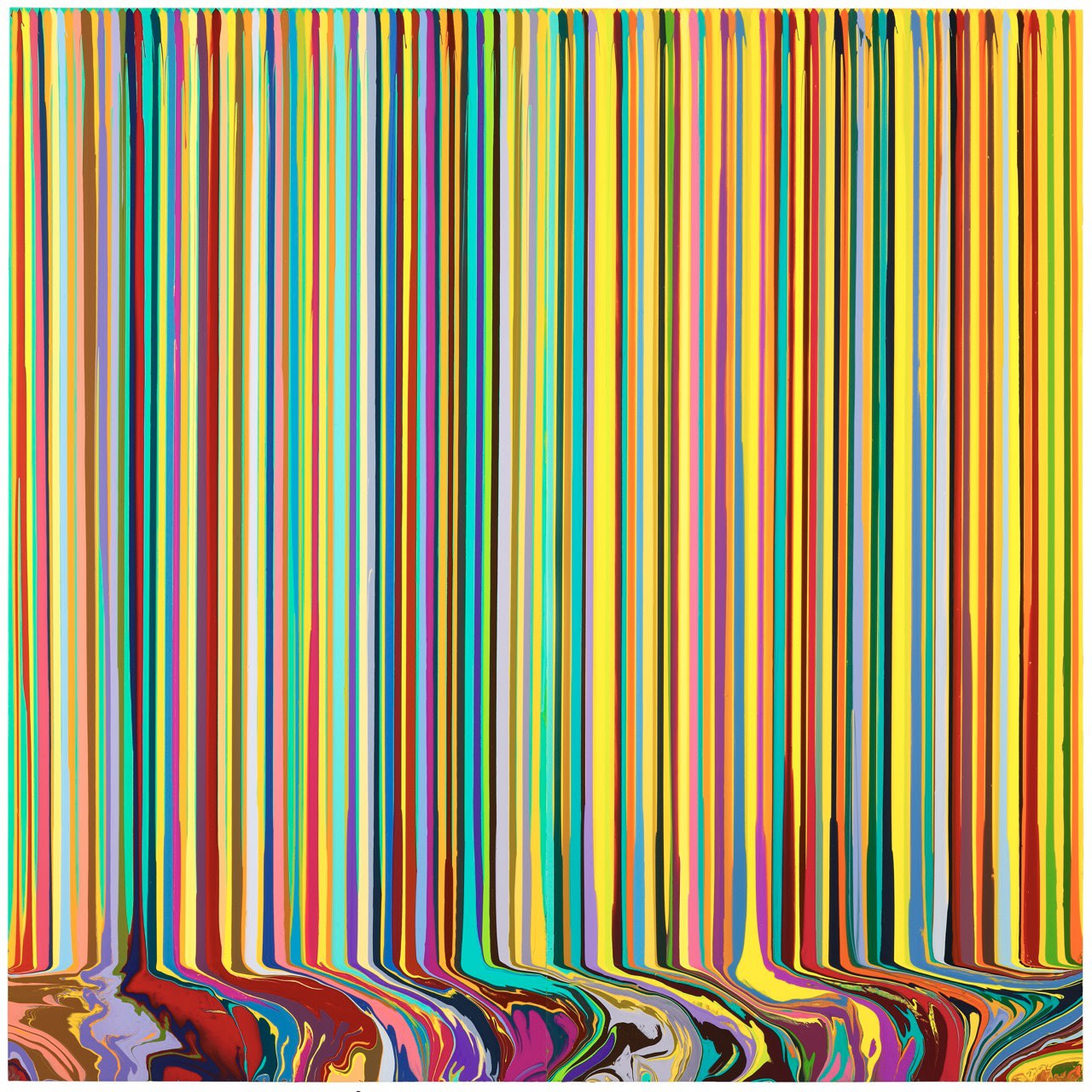 Ian Davenport, Puddle Painting: Pale Green, Yellow , 2012