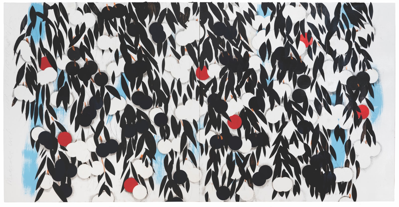 Donald Sultan, Mimosa with Reds, Nov 10 2019, 2019