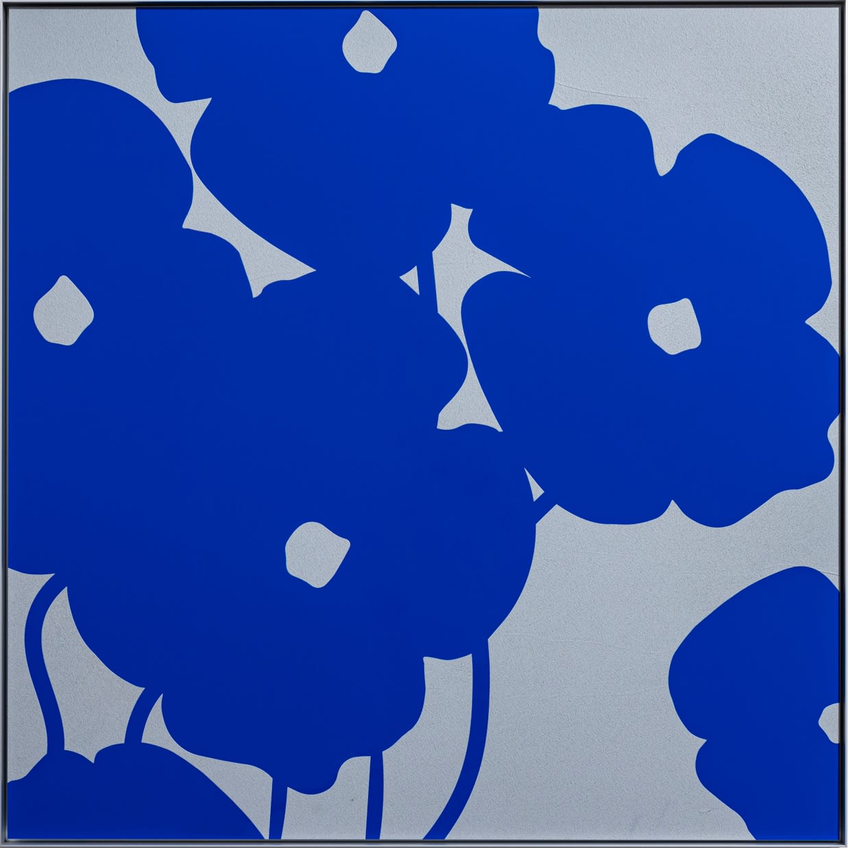Donald Sultan, Blue Poppies in Cement, 2025