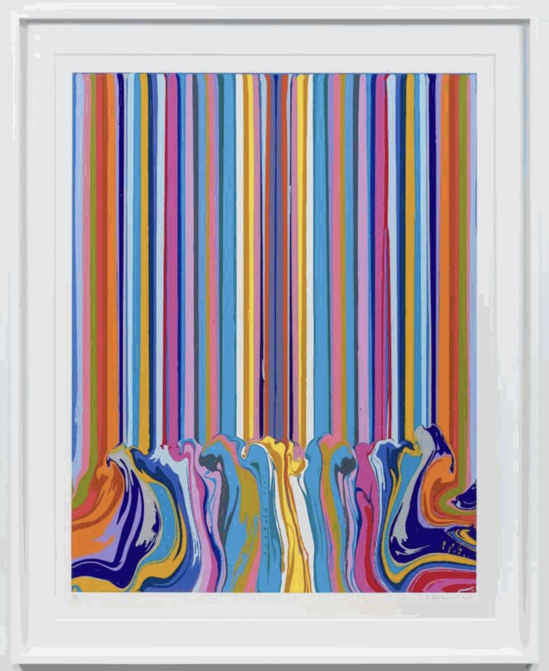 Ian Davenport, Mirrored Blue Enamel, 2022