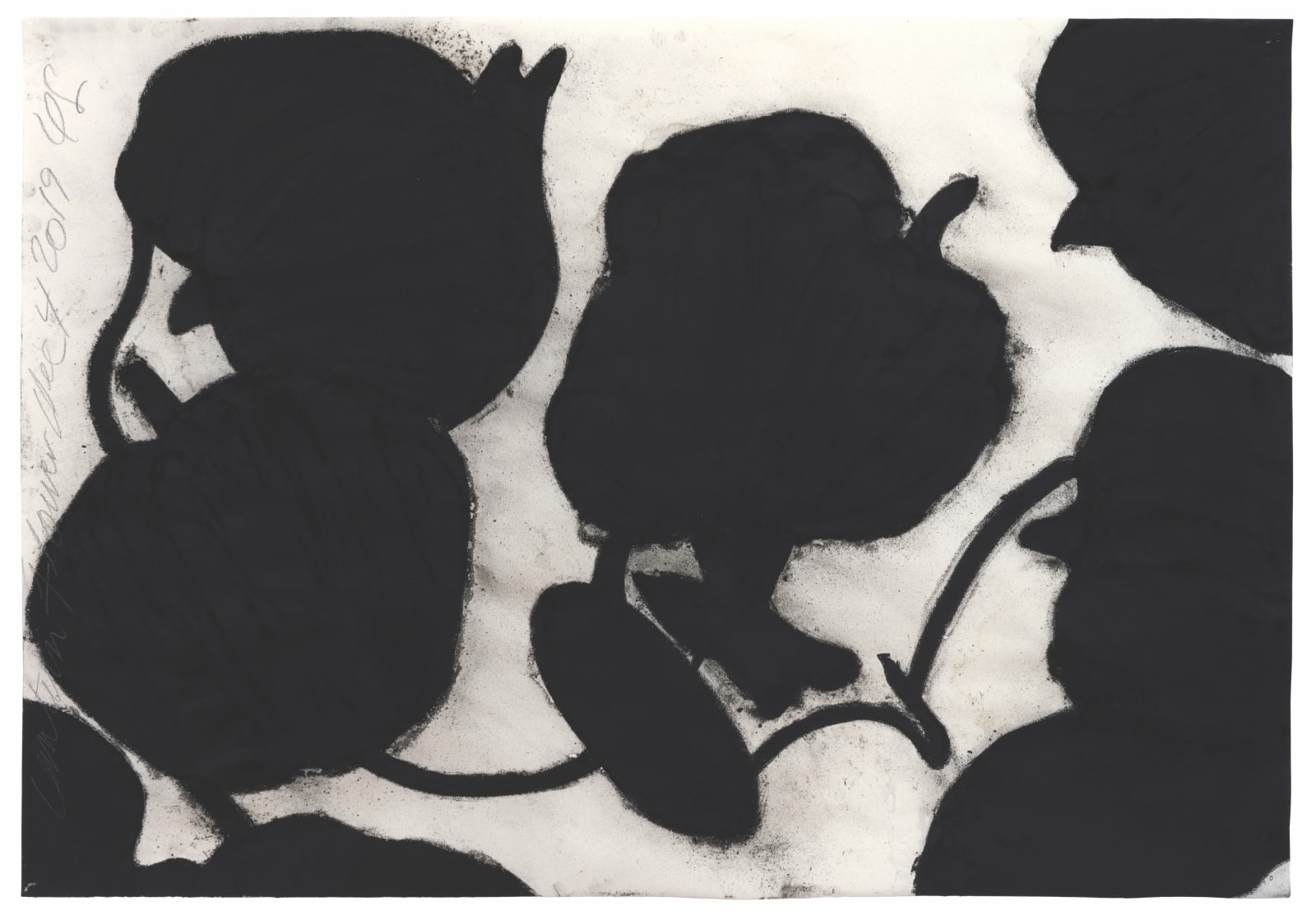 Donald Sultan, Charcoal on paper, 2019