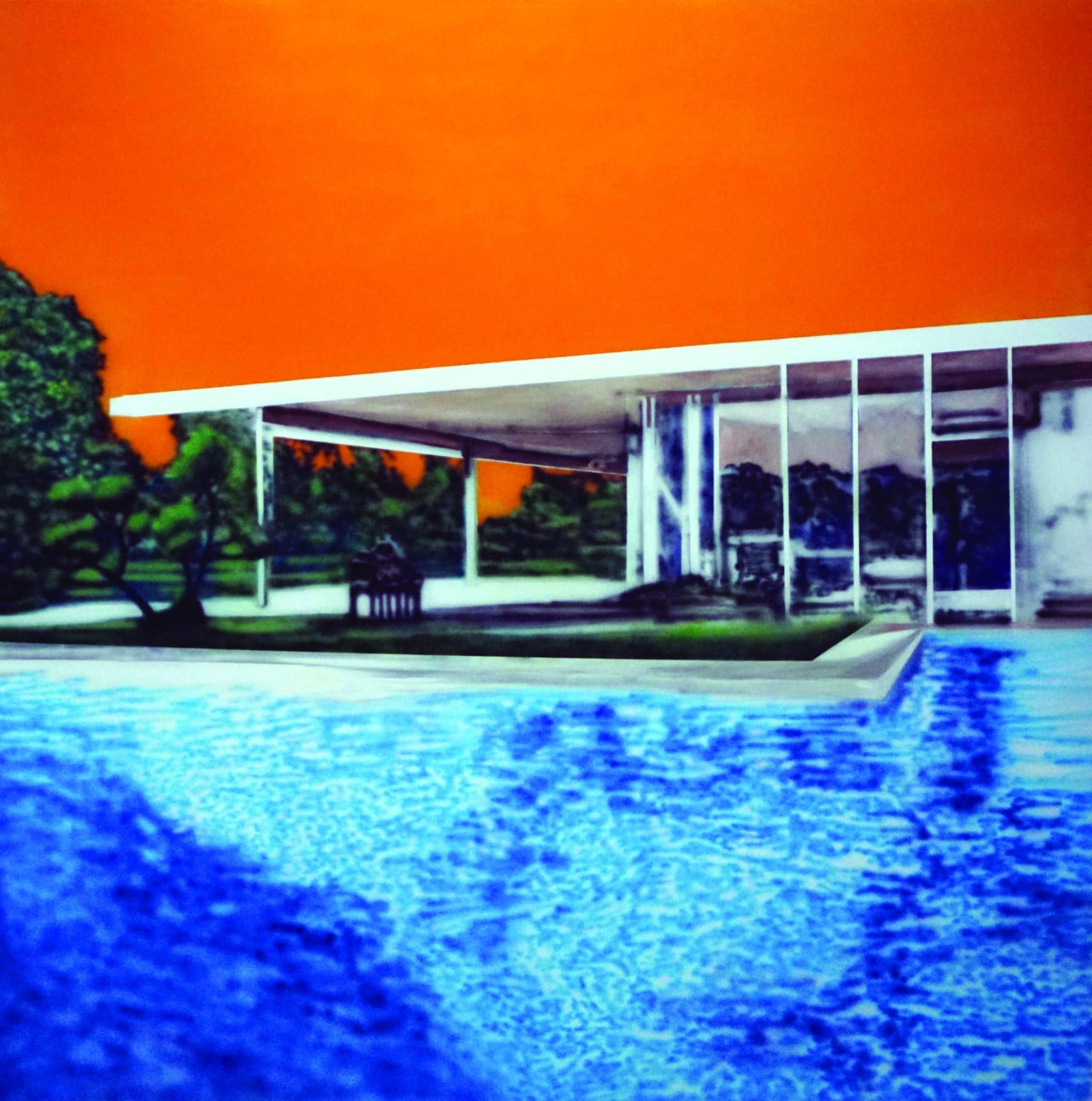 Eamon O'Kane, Swimming Pool Orange Sky (Neutra), 2020