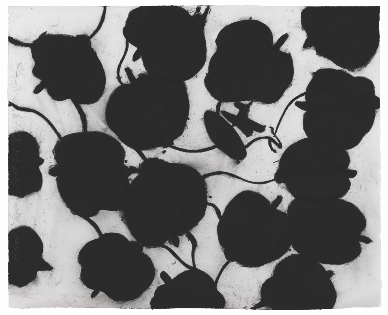 Donald Sultan, Black Flowers, Sept 25 2019, 2019