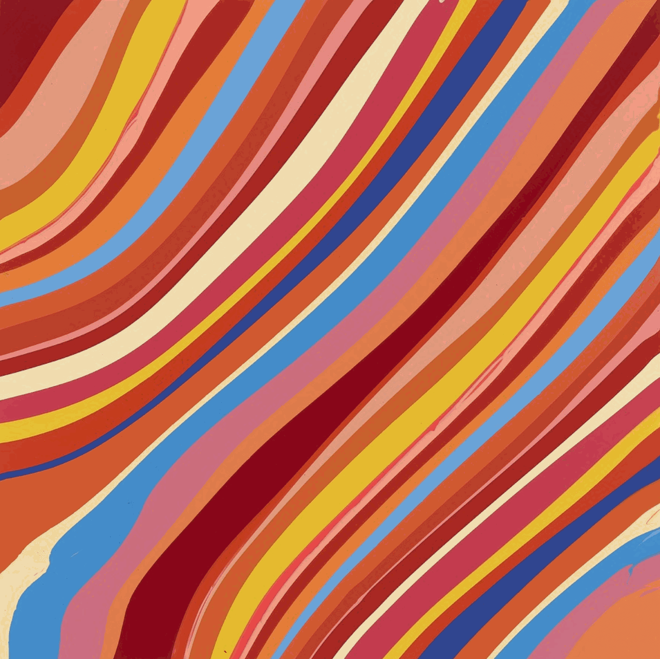 Ian Davenport, Red Flow, 2020