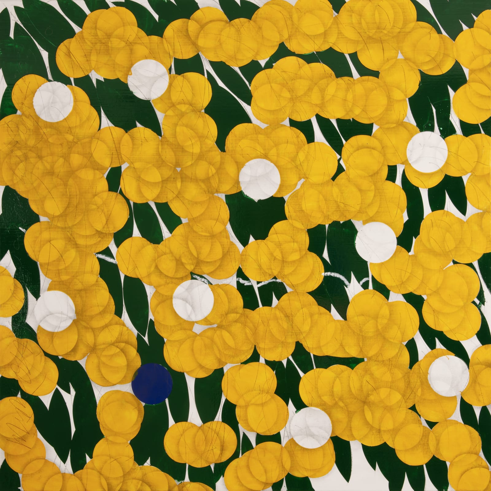 Donald Sultan, Mimosa Yellow and White Aug 2 2023, 2023