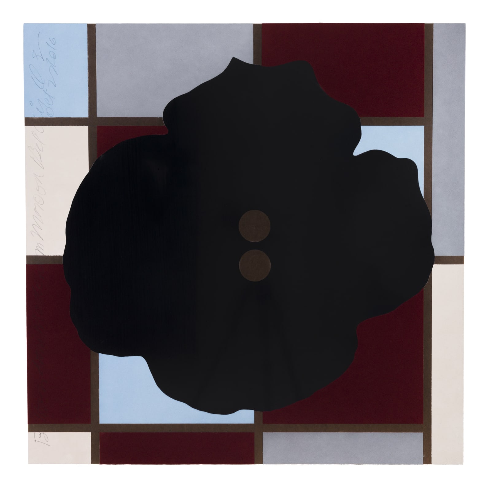 Donald Sultan, Button Down Modernism Maroon Bel Air Oct 27 2016, 2016