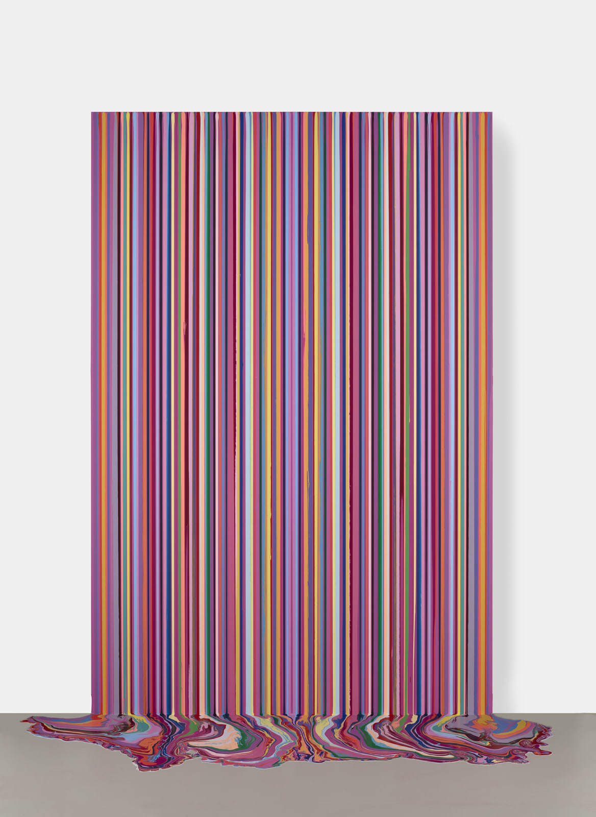 Ian Davenport, Mirrored Amaranth (with floor), 2022