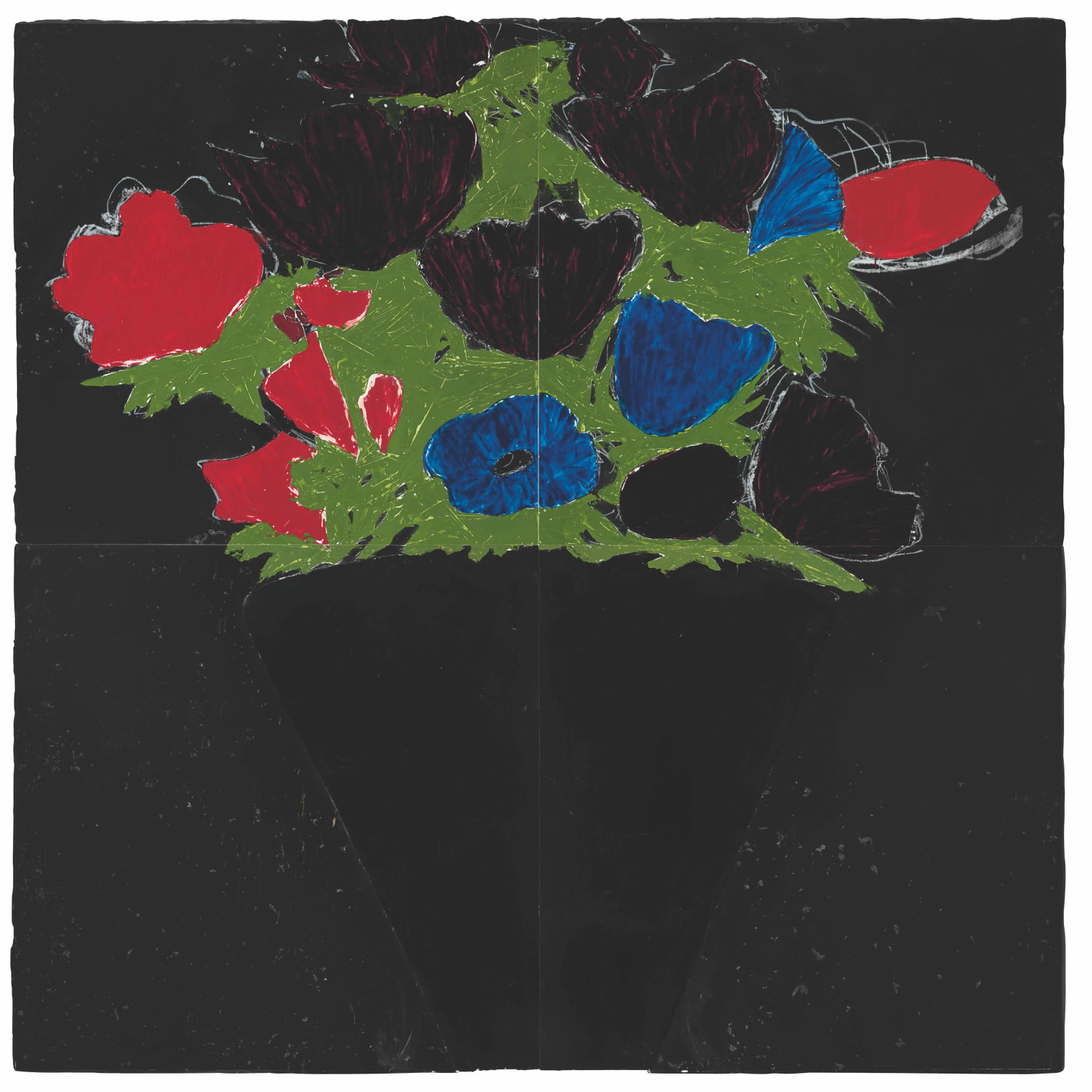 Anemones in a Black Vase, May 19, 1988, 1988