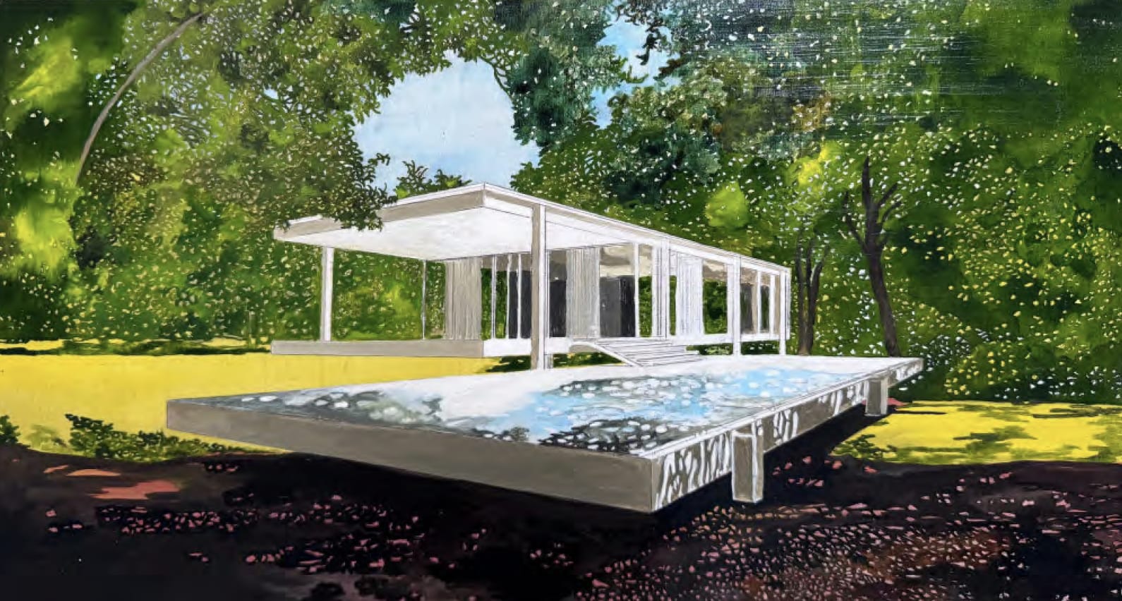 Eamon O'Kane, Farnsworth House Mies Van Der Rohe Panorama Study, 2025
