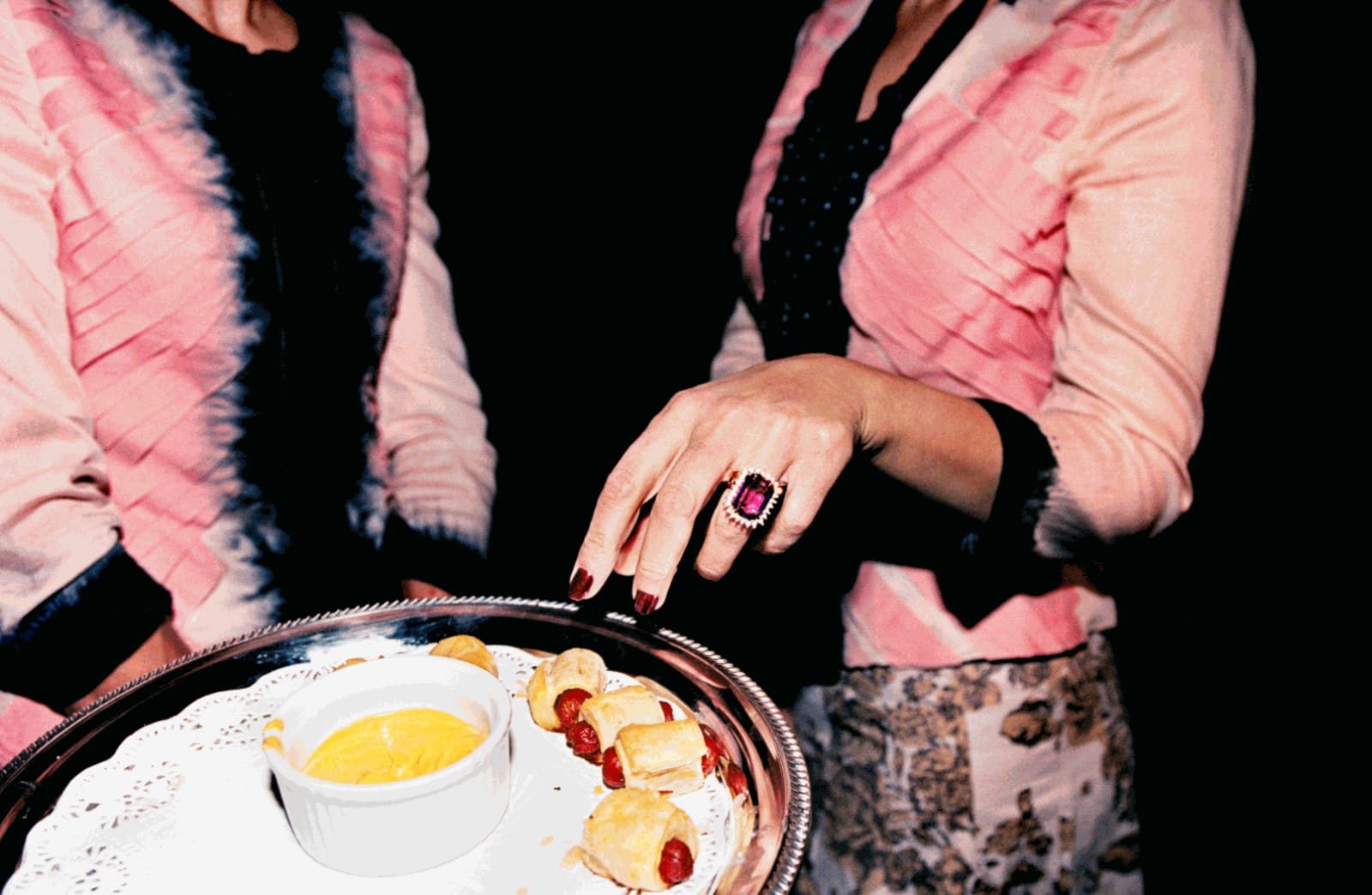 Jessica Craig-Martin, Tye-Die Prada Weiners (Mama Gina Sex Lecture, New York) , 2004