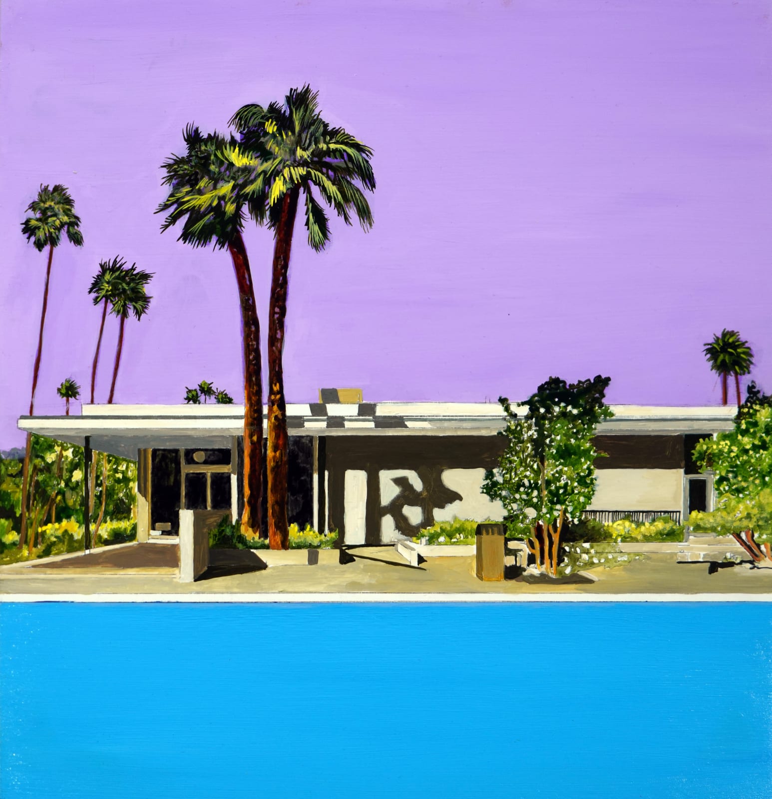 Eamon O'Kane, Palm Springs Design Center with purple sky, 2023