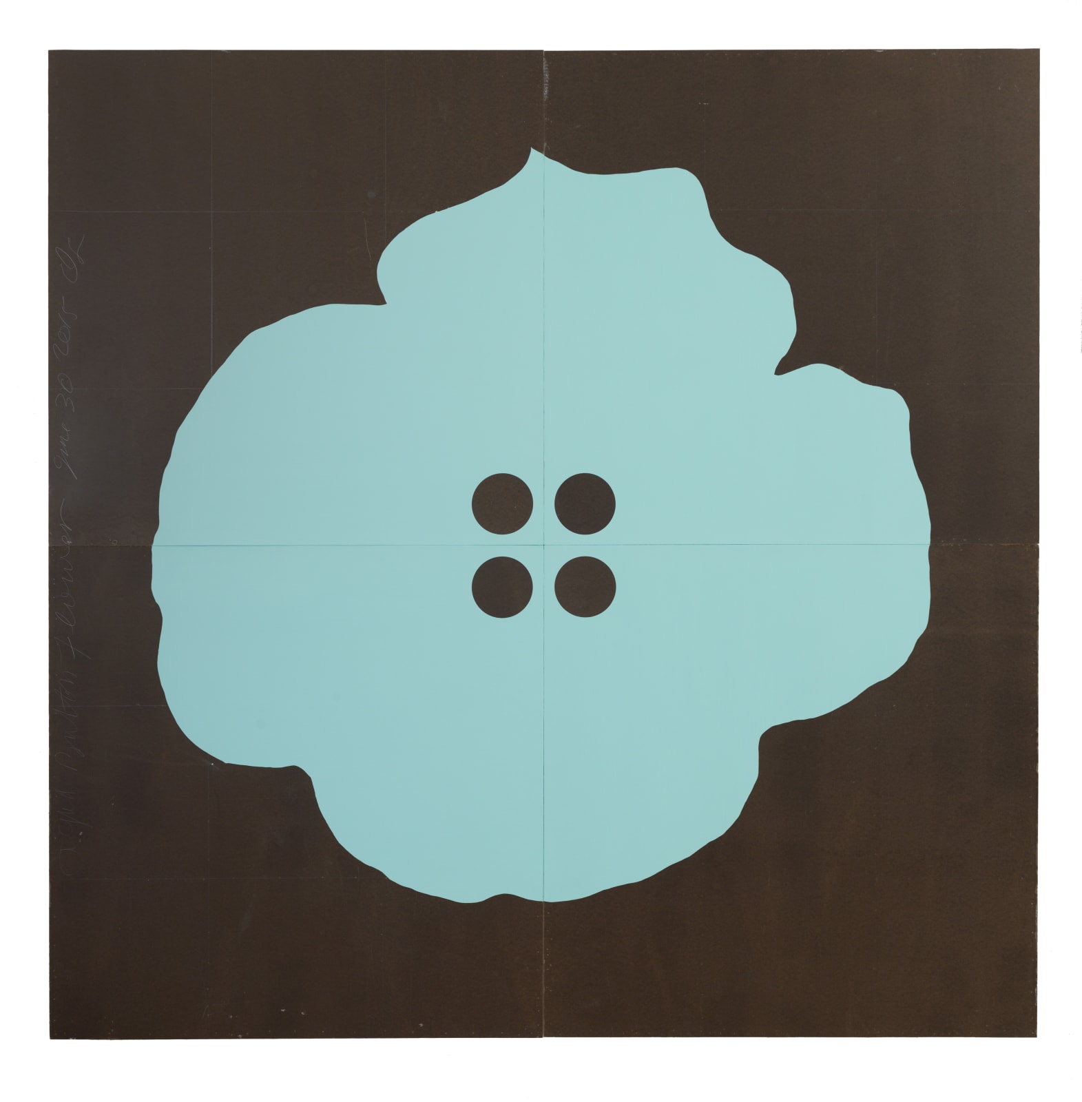 Donald Sultan, Aqua Button Flower June 30 2015, 2015