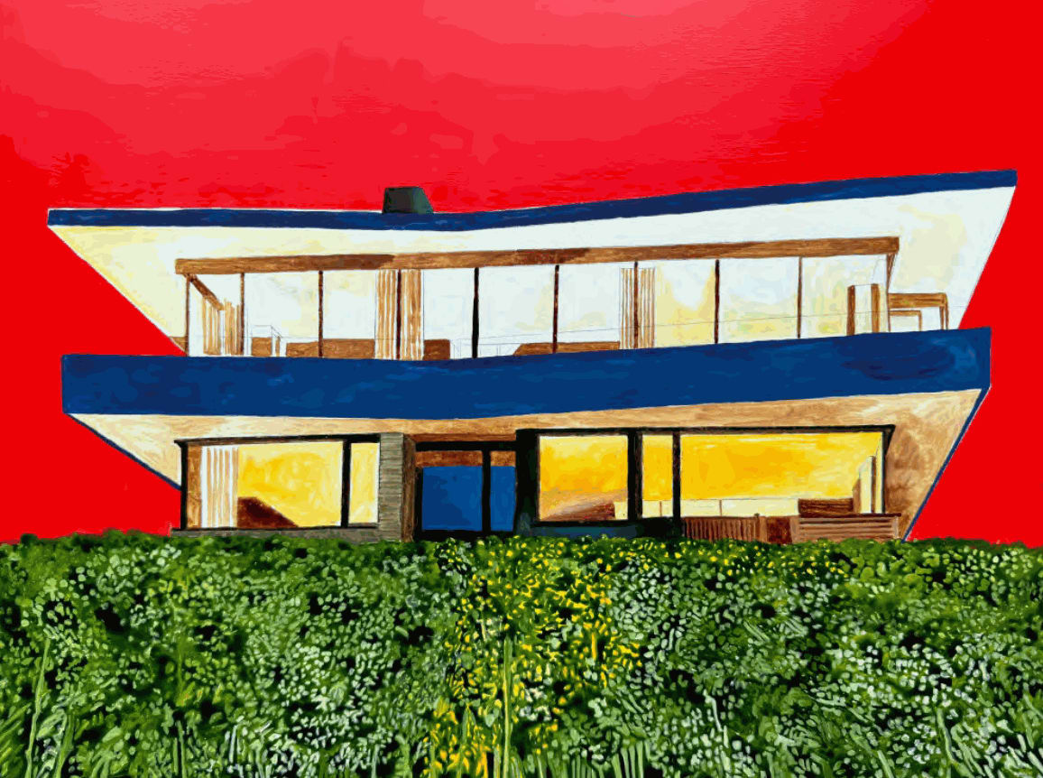 Eamon O'Kane, House on Lake Zurich with red Sky (ARNDT GEIGER HERRMANN), 2024