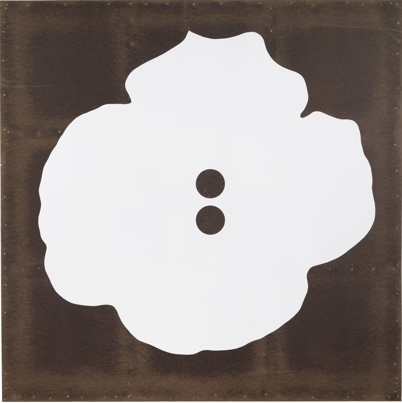Donald Sultan, White Button Painting Dec 23 2016, 2016