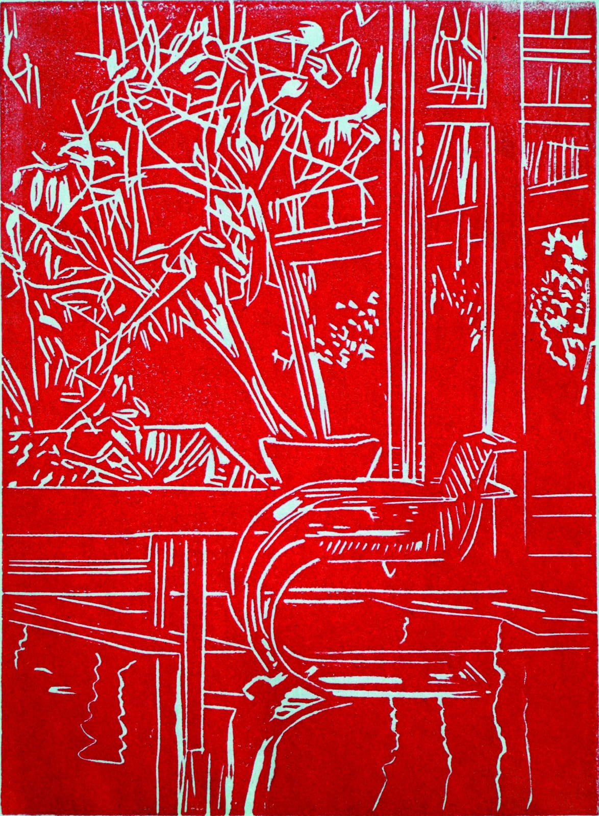 Eamon O'Kane, Red Interior (after Mies Van De Rohe), 2020